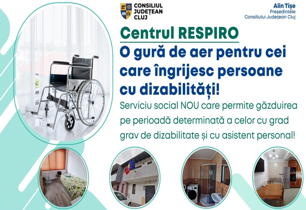 Primul Centru de tip Respiro pentru persoane adulte cu dizabilități, din cadrul D.G.A.S.P.C. Cluj, a devenit funcțional