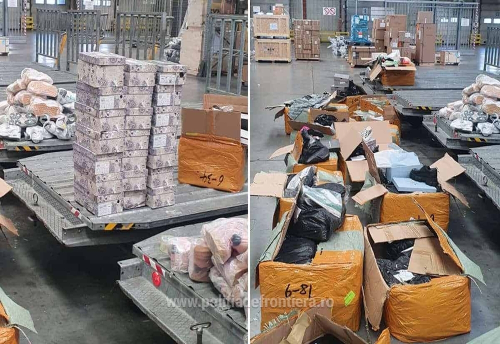 Aproximativ trei tone de bunuri contrafăcute sosite din China, confiscate pe Aeroportul Otopeni
