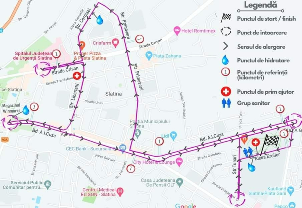 Trafic rutier restricţionat în Slatina, duminică dimineață, pentru Slatina City Run