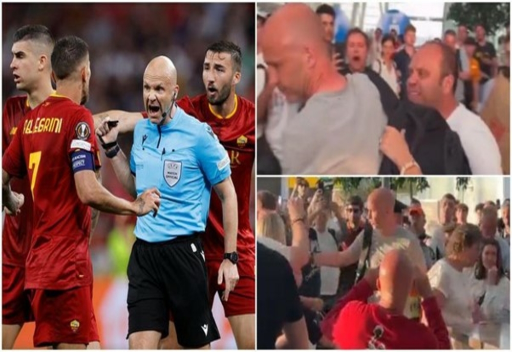 Arbitrul finalei Ligii Europa şi familia sa, atacaţi de suporterii echipei AS Roma la aeroport