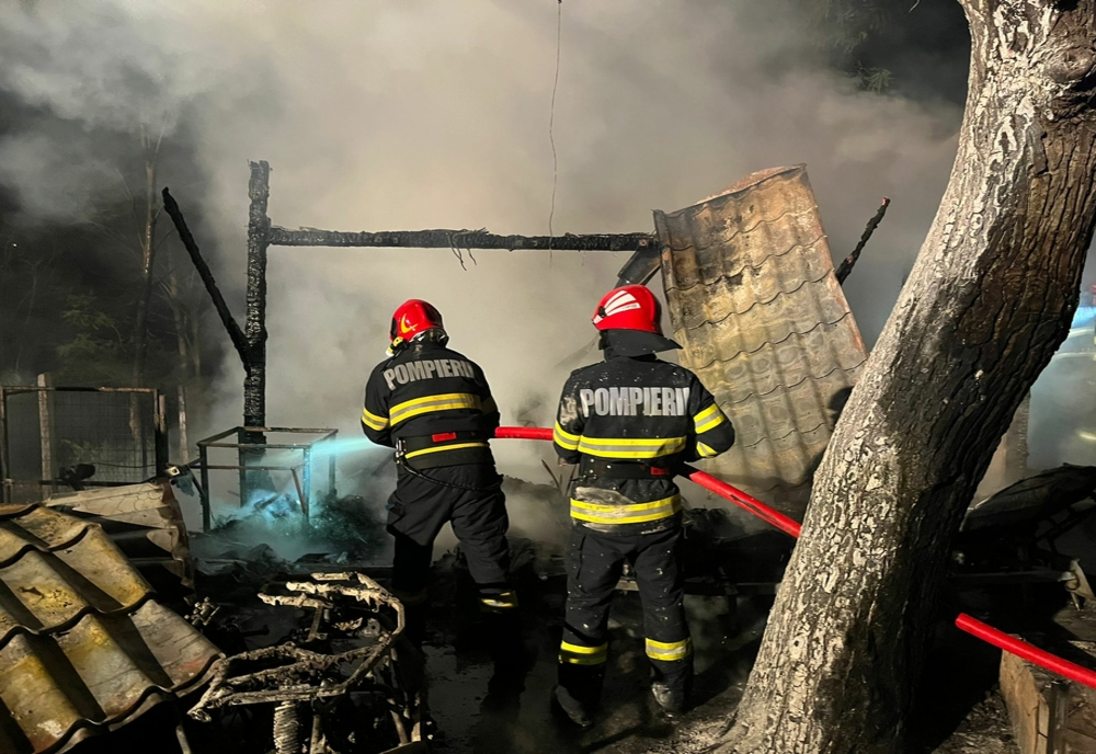 FOTO VIDEO Gospodărie cuprinsă de flăcări. Intervenție de amploare a pompierilor tulceni