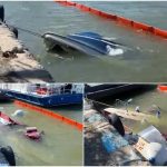 Accident naval în portul Sulina. Un remorcher a lovit cinci nave, două s-au scufundat