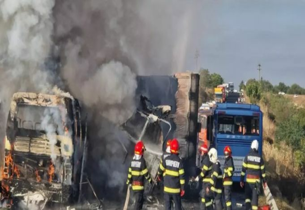 Accident grav, în Teleorman: două autocare și un TIR, în flăcări: 4 victime. Planul roșu de intervenție a fost activat – VIDEO