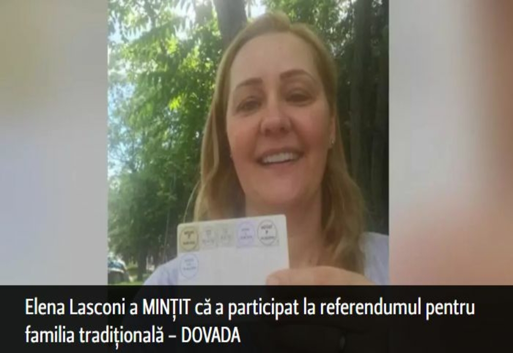 Elena Lasconi a MINȚIT că a participat la referendumul pentru familia tradițională – DOVADA
