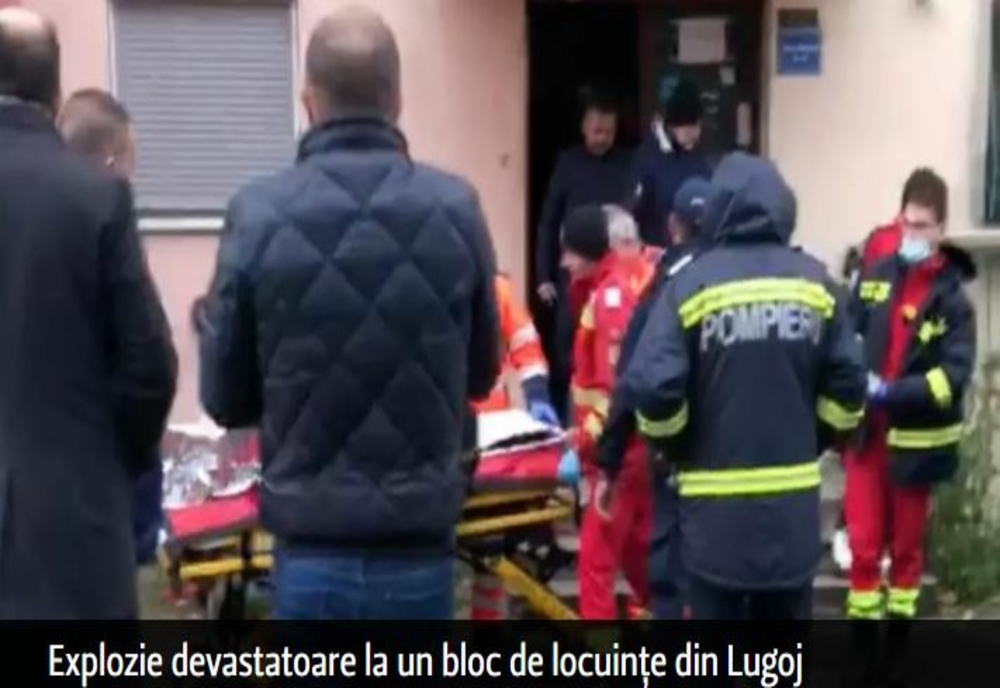 Explozie devastatoare la un bloc de locuințe din Lugoj: o victimă cu arsuri pe 40% din corp, 23 de garsoniere afectate – VIDEO