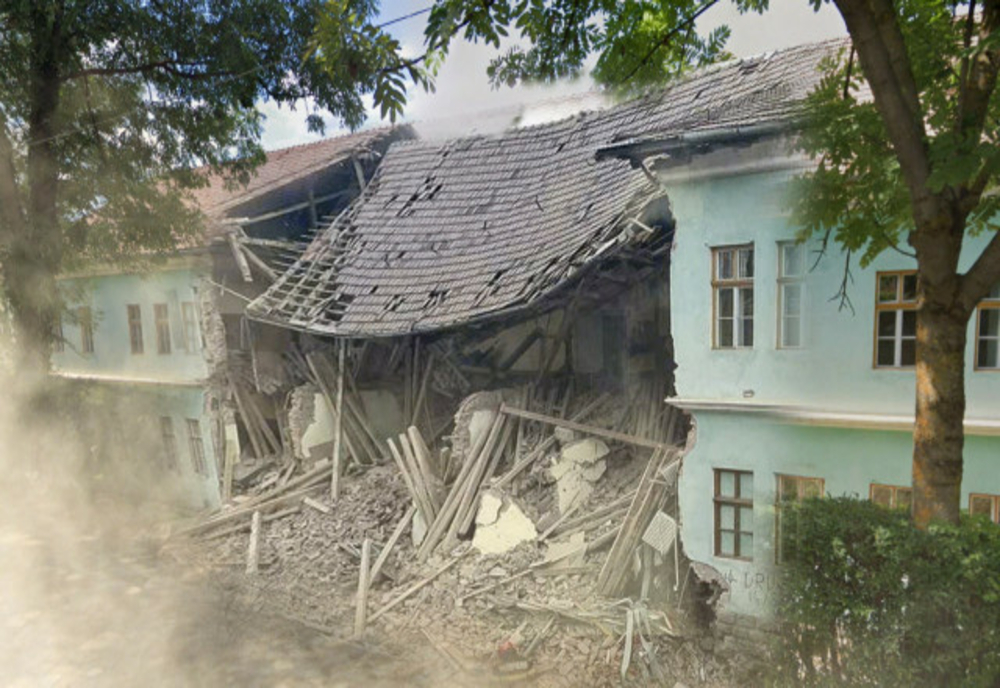 MUNCITORII CARE AU RENOVAT FAȚADA INTERNATULUI DIN ODORHEIU SECUIESC, GĂSIȚI VINOVAȚI PENTRU TRAGEDIA DIN 2023